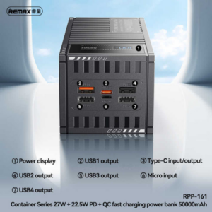 REMAX Power Bank - RPP-161 50000mAh Container Series Fast Charging