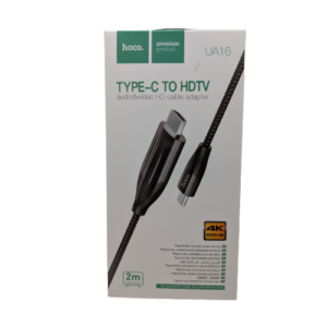 Hoco UA16 2-meter braided Type-C to HDMI audio and video cable supporting 4K Ultra HD resolution.