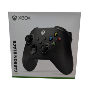 Official Xbox Wireless Controller packaging in Carbon Black finish